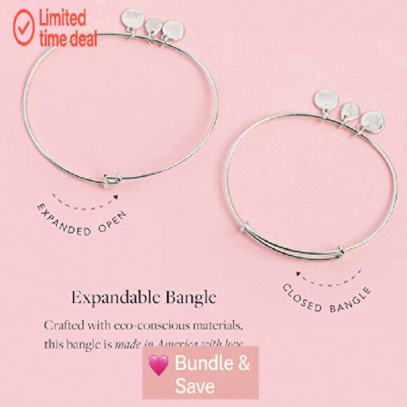 Adjustable Cross Charm Bangle Bracelet, Nickel-Free Copper, Expandable Fit - Picture 3 of 4